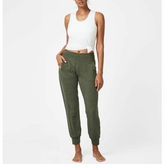 Sweaty Betty Garudasana Yoga Trousers Joggers Olive Green Sz Small - Picture 1 of 7